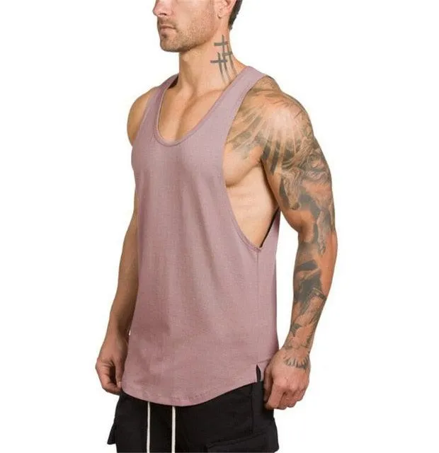 Stringer Tank Top - Men's Fitness Shirt Sleeveless Vest Tank Top (D100)(TM7)