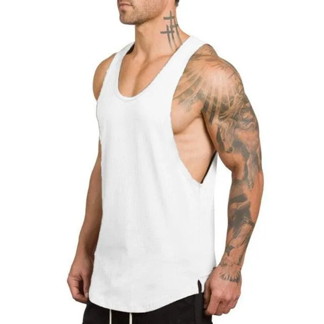 Stringer Tank Top - Men's Fitness Shirt Sleeveless Vest Tank Top (D100)(TM7)