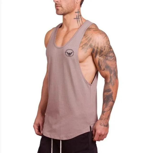 Stringer Tank Top - Men's Fitness Shirt Sleeveless Vest Tank Top (D100)(TM7)