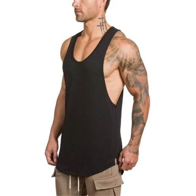 Stringer Tank Top - Men's Fitness Shirt Sleeveless Vest Tank Top (D100)(TM7)