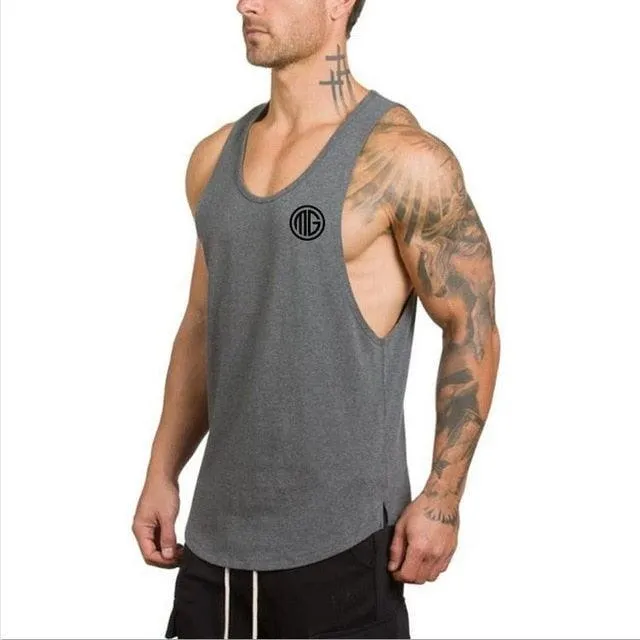 Stringer Tank Top - Men's Fitness Shirt Sleeveless Vest Tank Top (D100)(TM7)