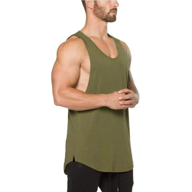 Stringer Tank Top - Men's Fitness Shirt Sleeveless Vest Tank Top (D100)(TM7)