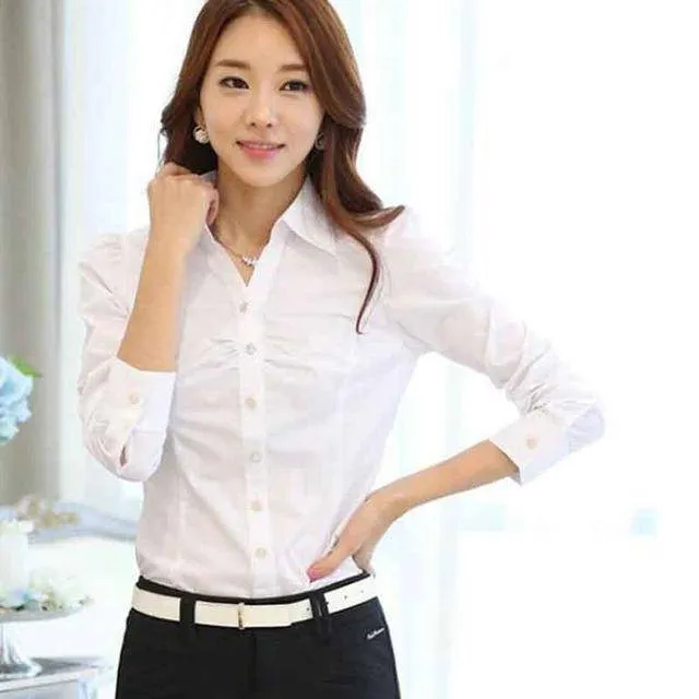 Summer Blouses White Chiffon Shirt (US 6-16)