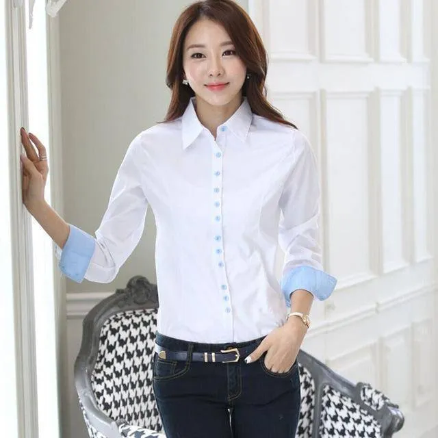 Summer Blouses White Chiffon Shirt (US 6-16)