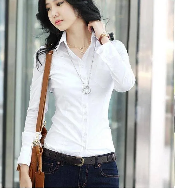 Summer Blouses White Chiffon Shirt (US 6-16)