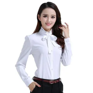 Summer Blouses White Chiffon Shirt (US 6-16)