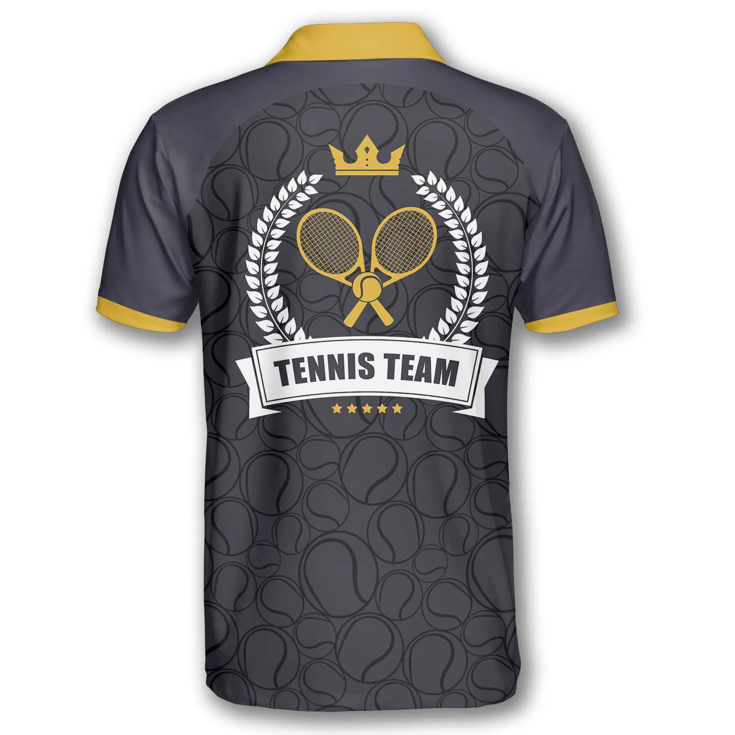 Tennis Balls Pattern Crown Emblem Custom Tennis Shirts for Men