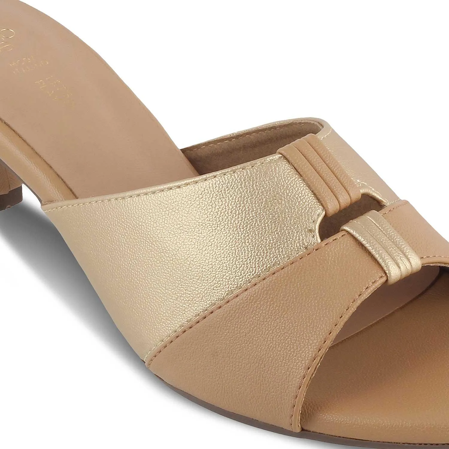 The Siko Beige Women's Dress Heel Sandals Tresmode