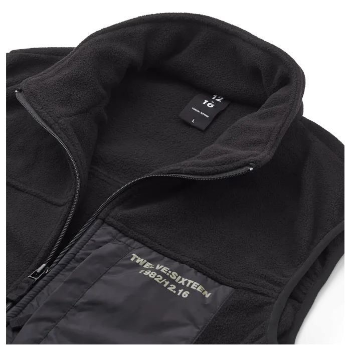 Twelve Sixteen Fleece Gilet Black