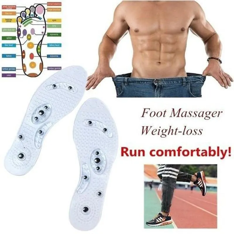 Unisex 1 Pair Silicone Weight Loss Anti Fatigue Insole Magnetic Therapy