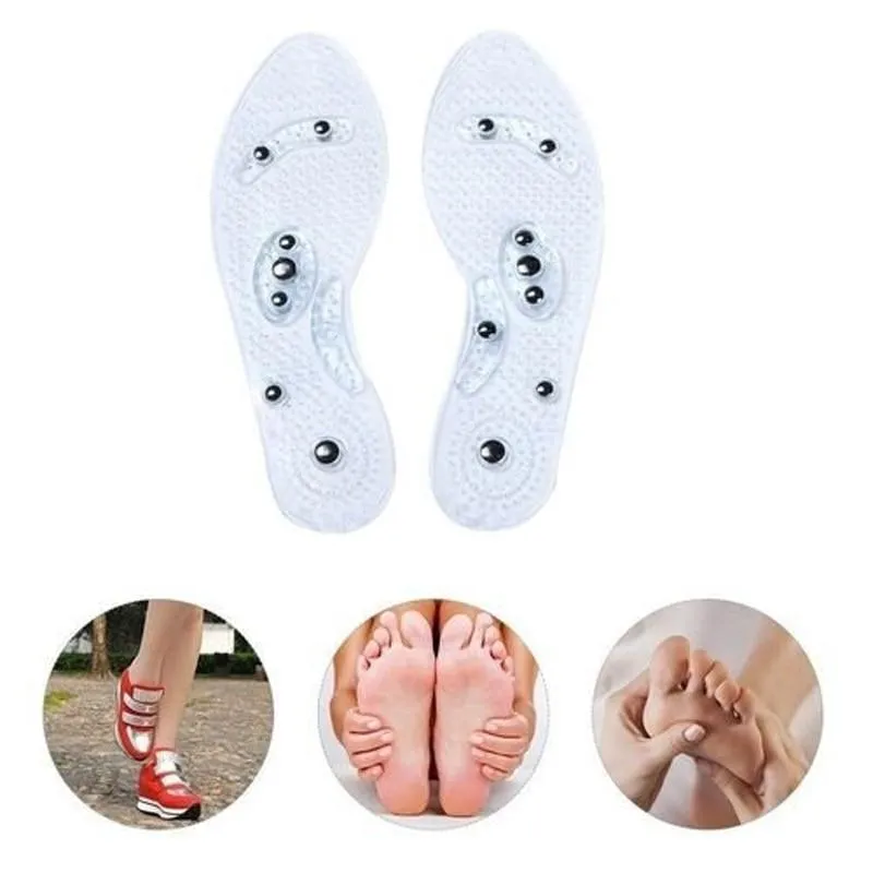 Unisex 1 Pair Silicone Weight Loss Anti Fatigue Insole Magnetic Therapy