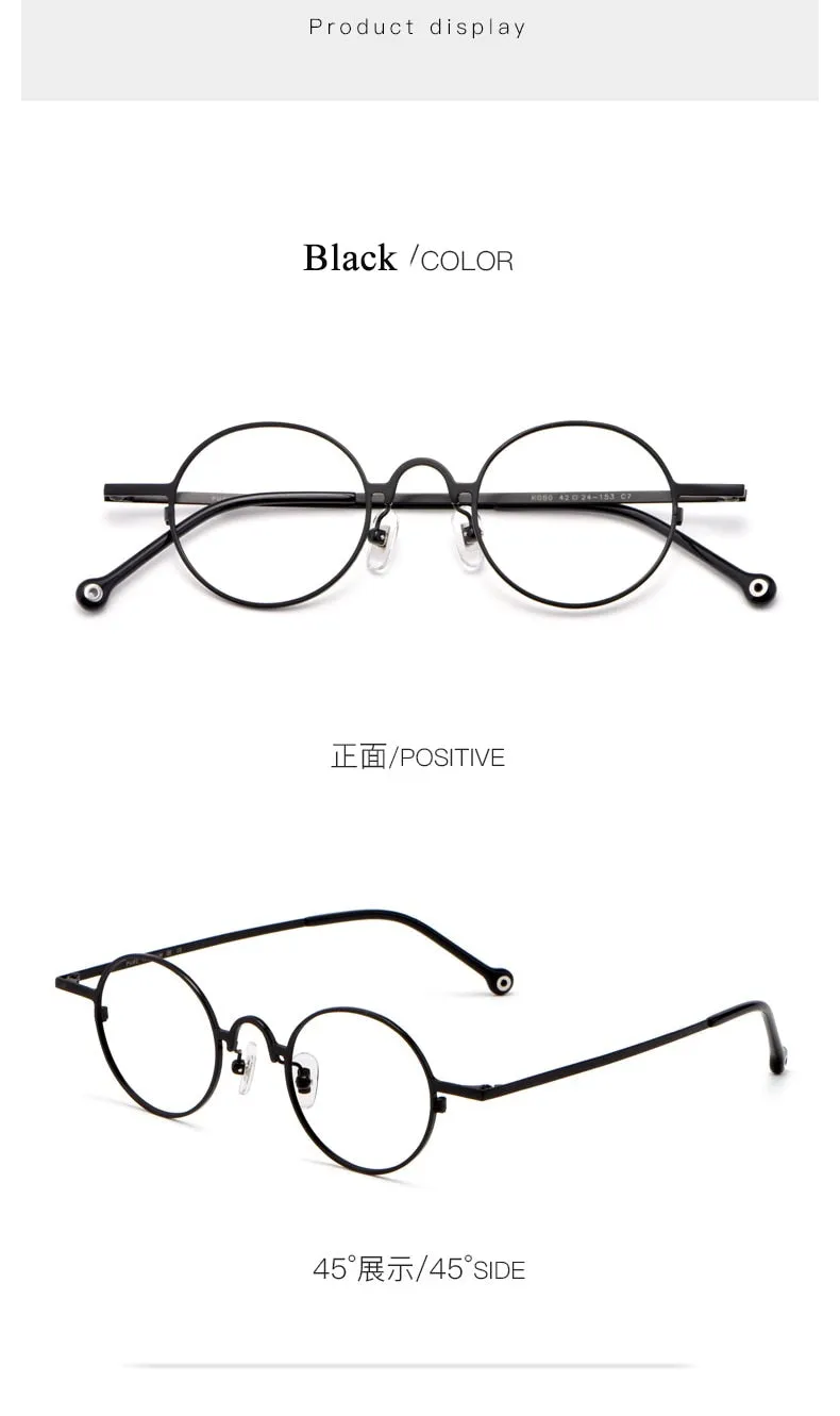 Unisex Full Rim Round Titanium Frame Eyeglasses Zmk080