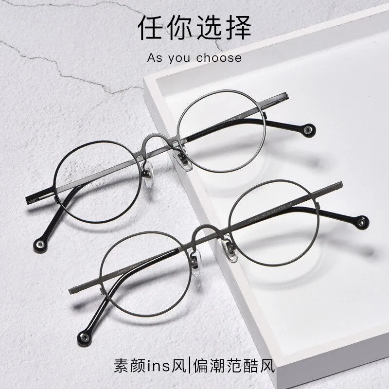 Unisex Full Rim Round Titanium Frame Eyeglasses Zmk080