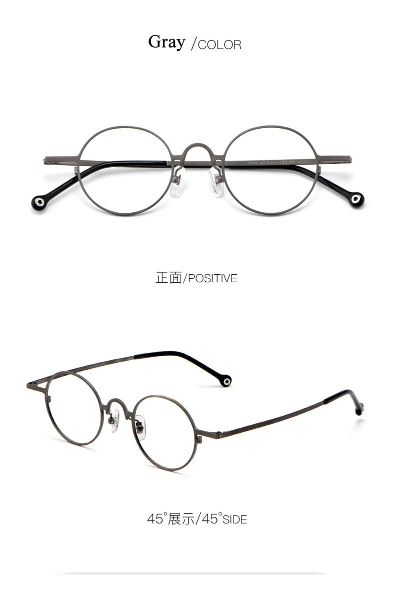 Unisex Full Rim Round Titanium Frame Eyeglasses Zmk080