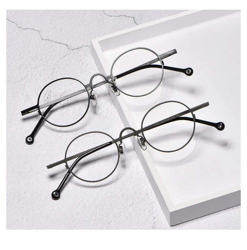 Unisex Full Rim Round Titanium Frame Eyeglasses Zmk080