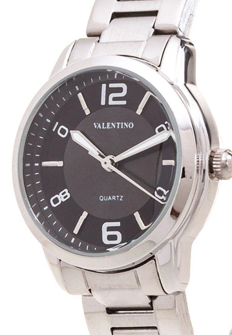 Valentino 20121912-Black Dial Stainless Strap Watch For Women