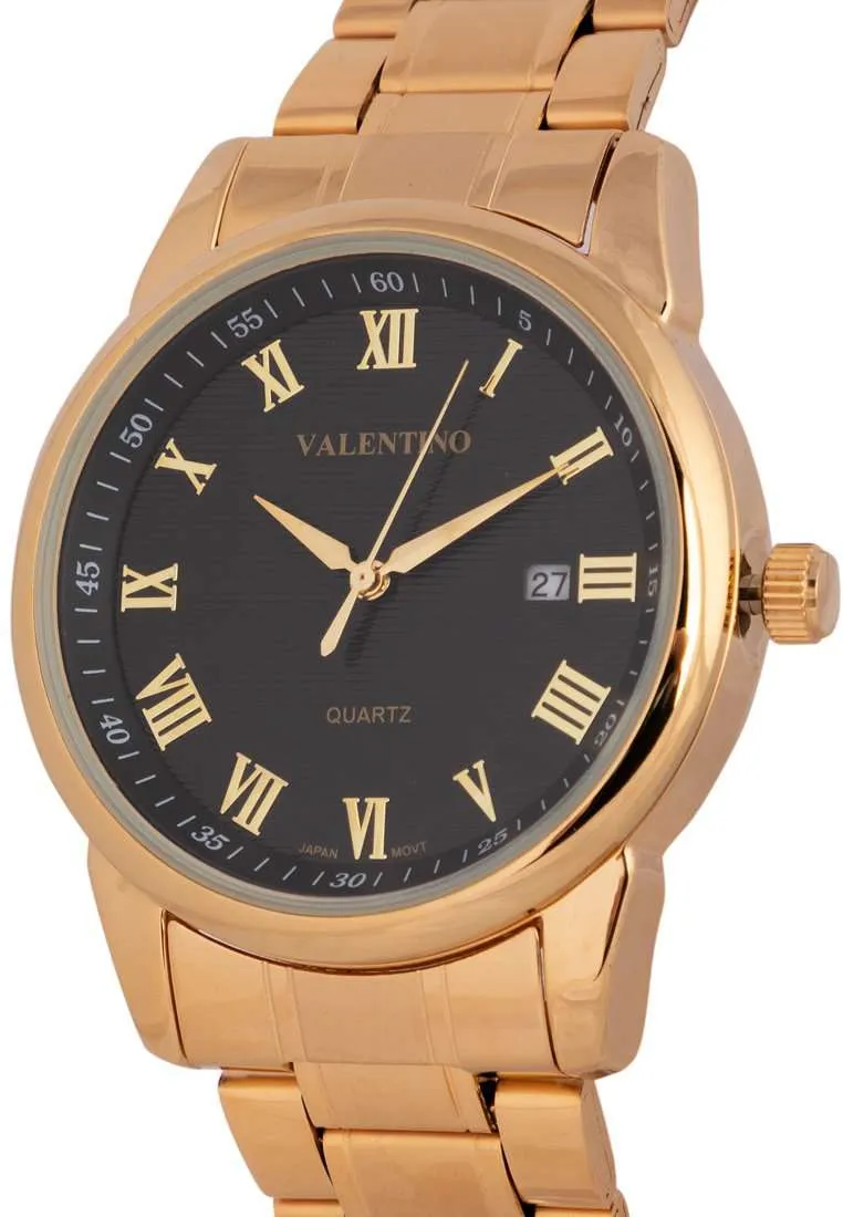 Valentino 20122297-BLACK DIAL Gold Strap Watch for Men