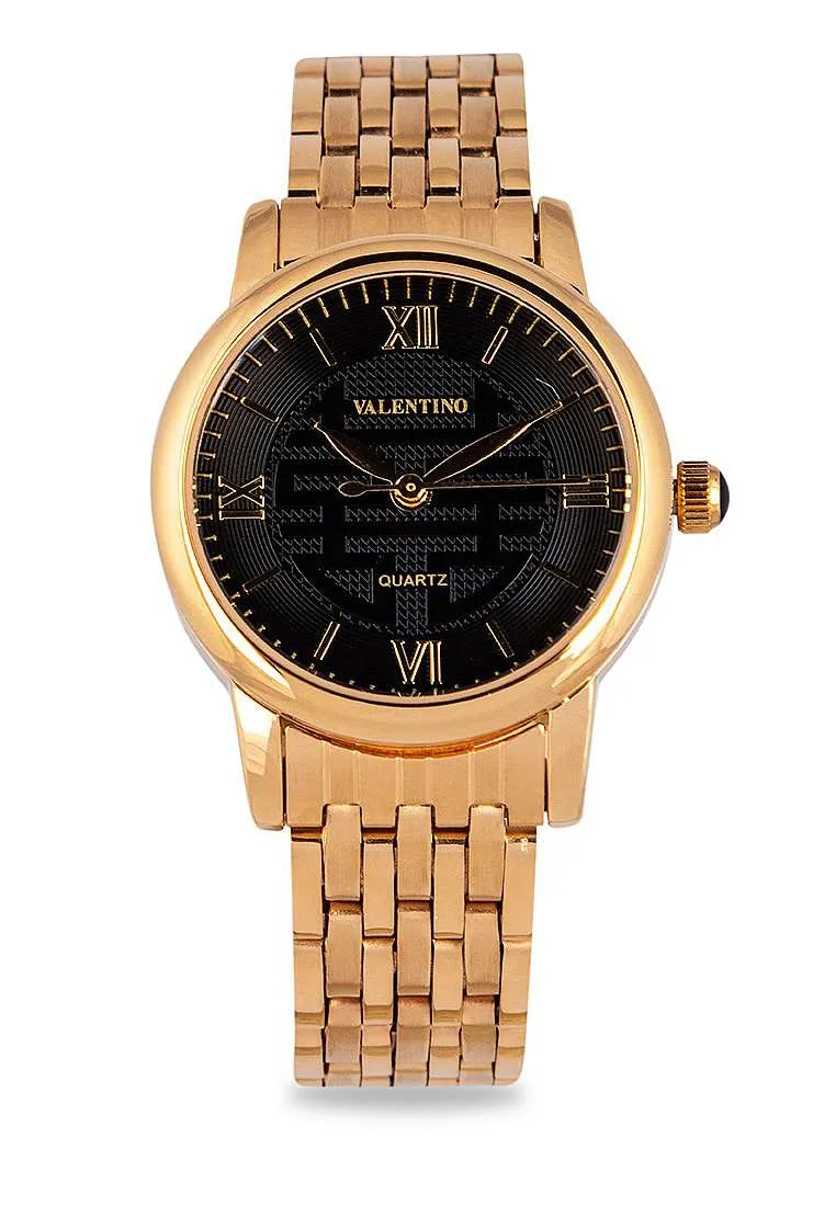 Valentino 20122322-BLACK DIAL Gold Stainless Steel Watch for Women