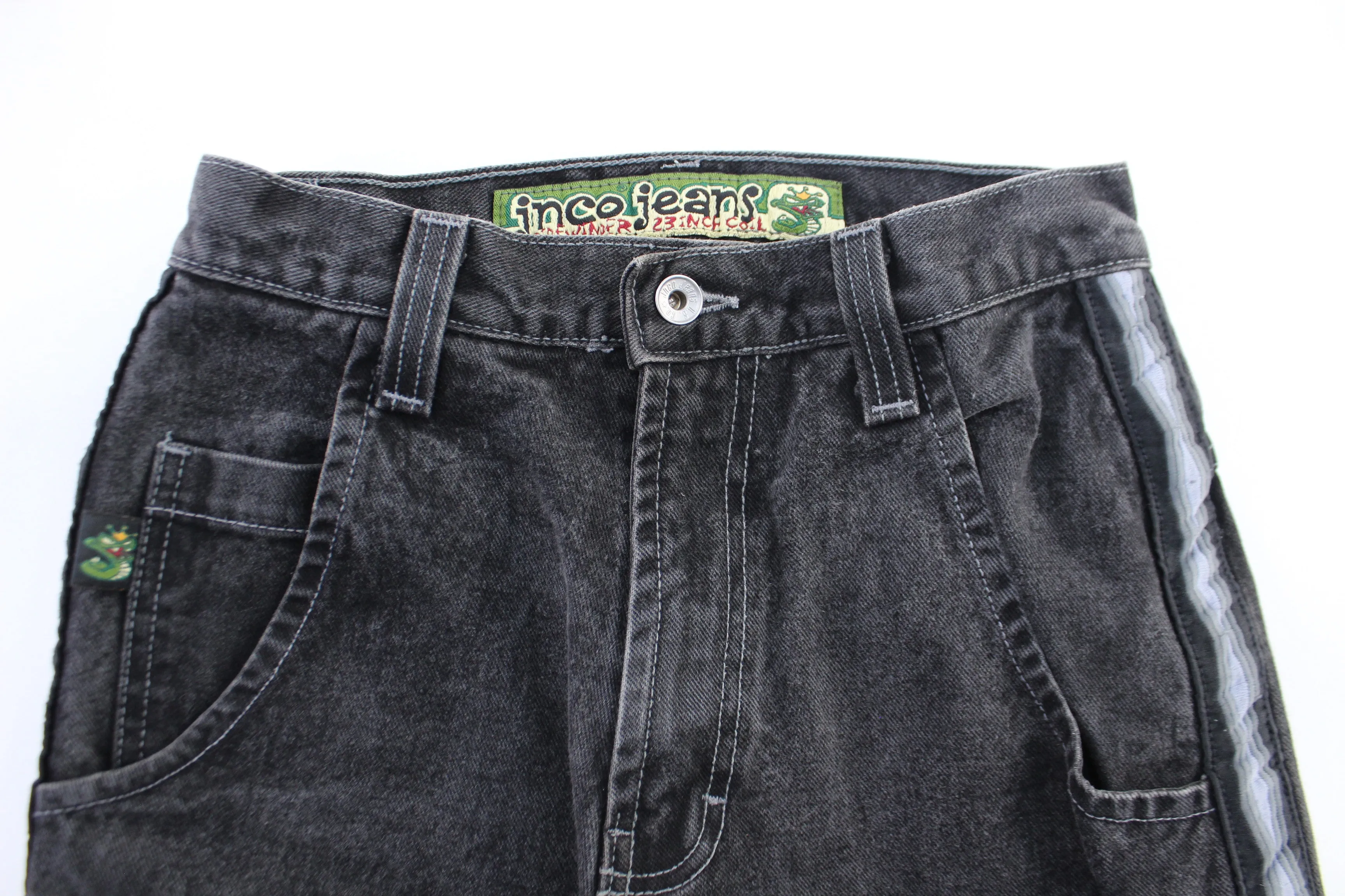 Vintage JNCO Jeans Embroidered Snake Black Baggy Jeans