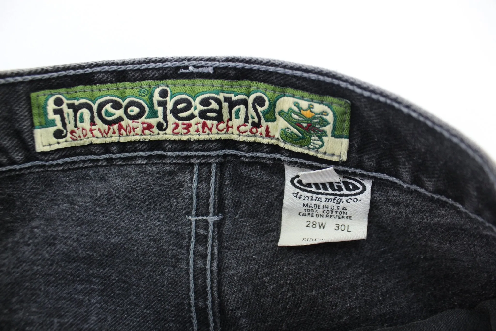 Vintage JNCO Jeans Embroidered Snake Black Baggy Jeans