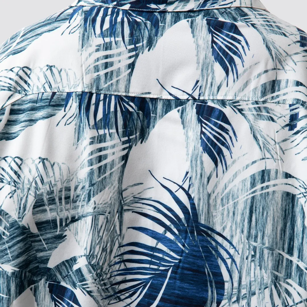 Voyager Button Up (White Palm Trees)