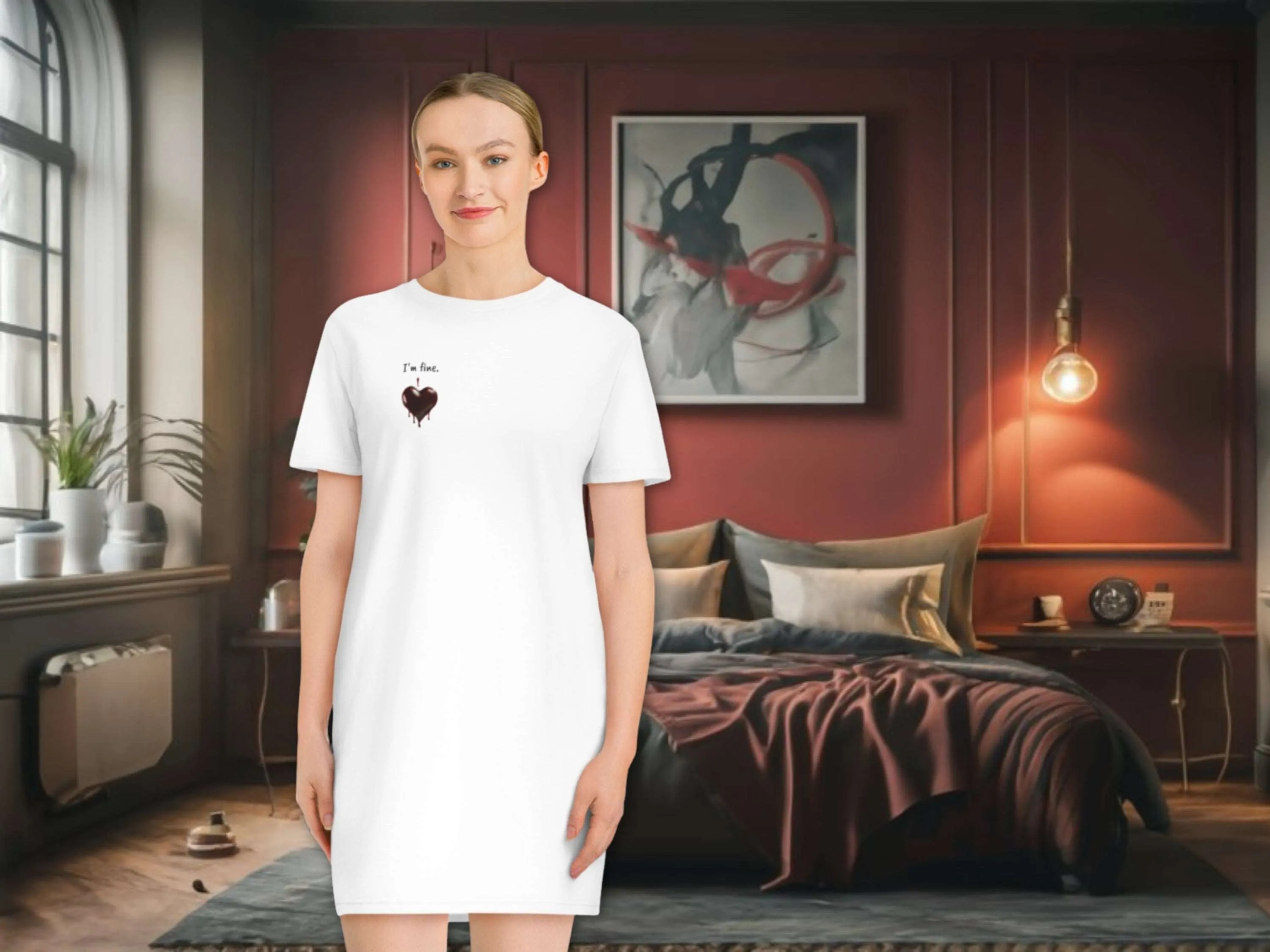 Women's Anti Valentine's Day Spinner T-Shirt Dress