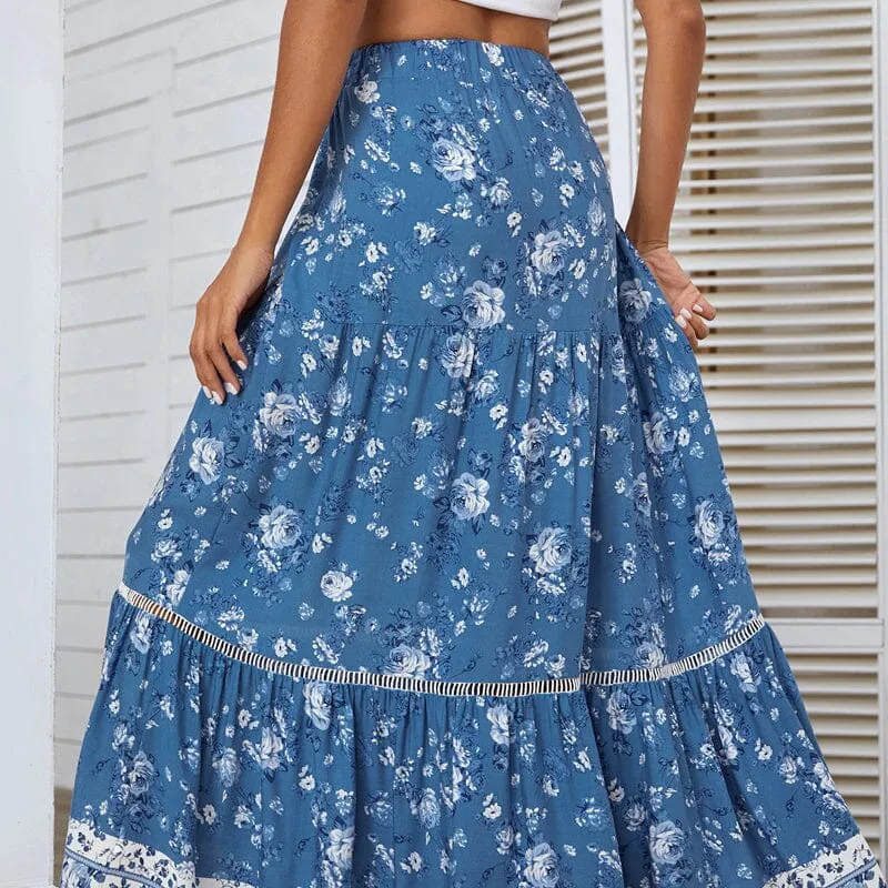 Women's Boho Swing Midi Skirts