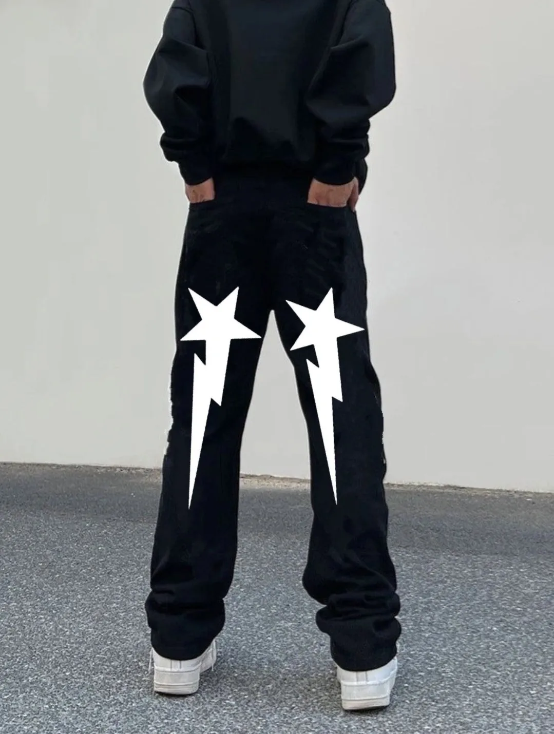 Y2K High Street Fashion Oversize Black Jeans