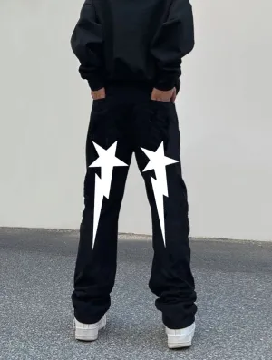 Y2K High Street Fashion Oversize Black Jeans