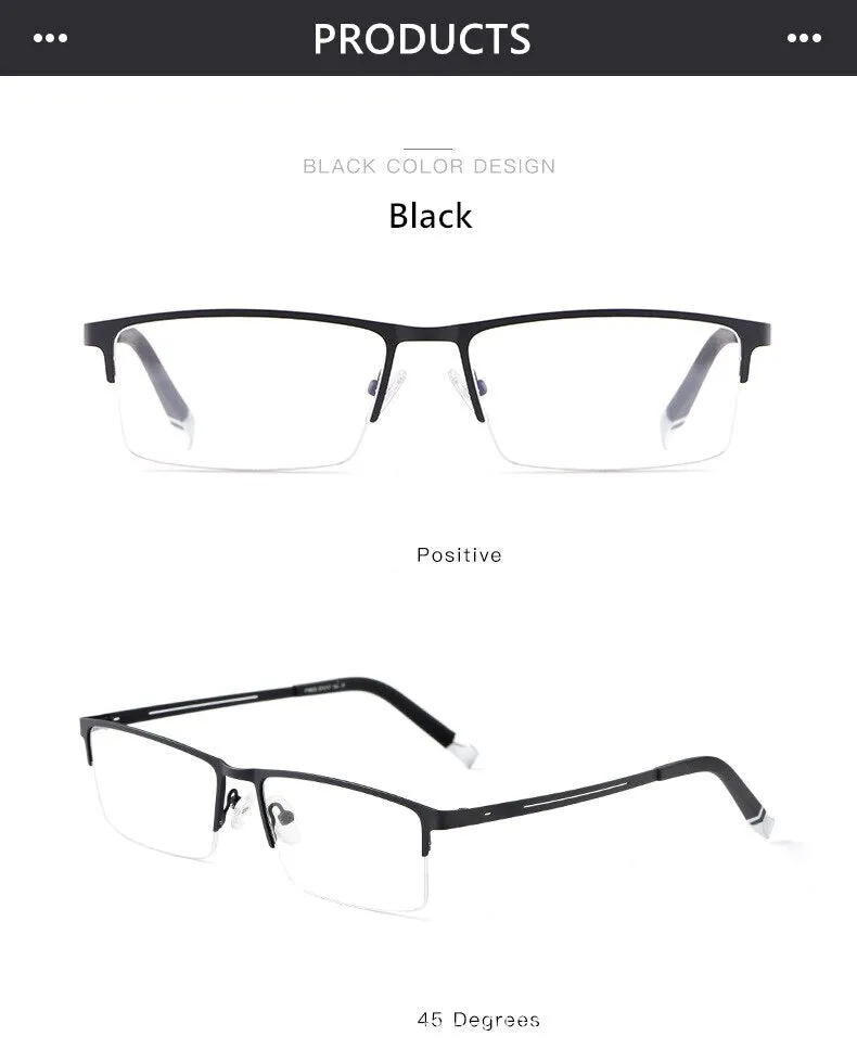 Yimaruili Unisex Semi Rim Alloy Frame Eyeglasses P8825