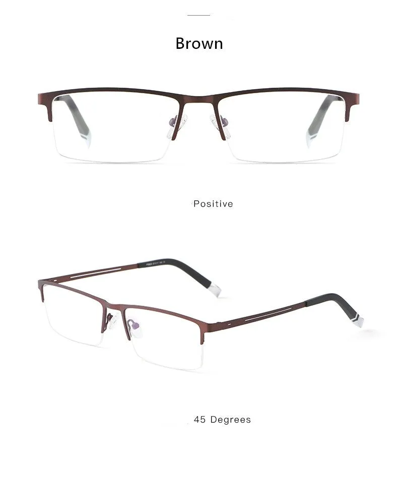 Yimaruili Unisex Semi Rim Alloy Frame Eyeglasses P8825