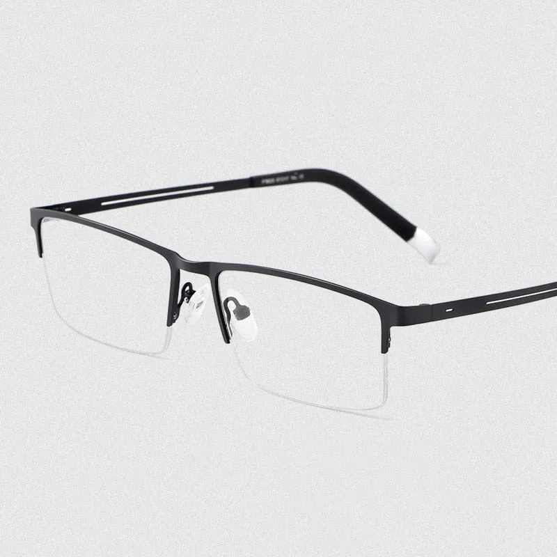 Yimaruili Unisex Semi Rim Alloy Frame Eyeglasses P8825