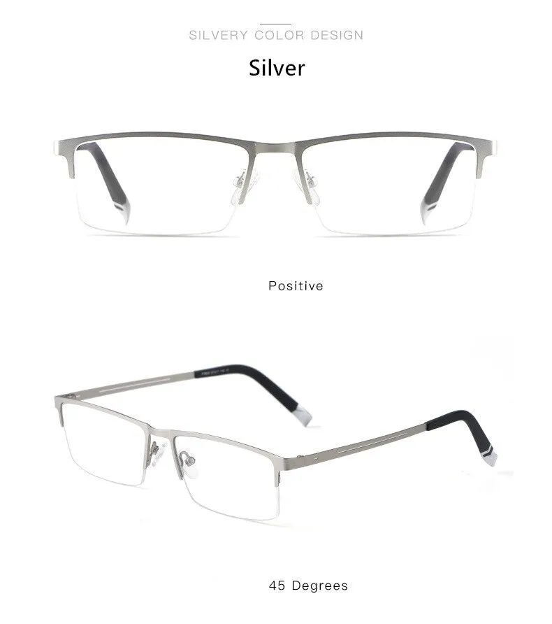 Yimaruili Unisex Semi Rim Alloy Frame Eyeglasses P8825