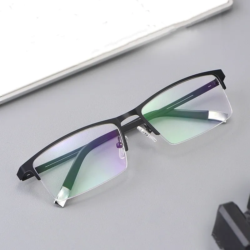 Yimaruili Unisex Semi Rim Alloy Frame Eyeglasses P8825