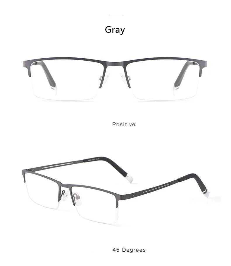 Yimaruili Unisex Semi Rim Alloy Frame Eyeglasses P8825