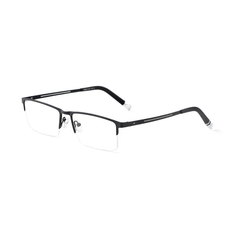 Yimaruili Unisex Semi Rim Alloy Frame Eyeglasses P8825