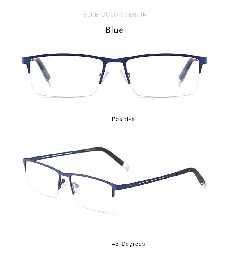 Yimaruili Unisex Semi Rim Alloy Frame Eyeglasses P8825