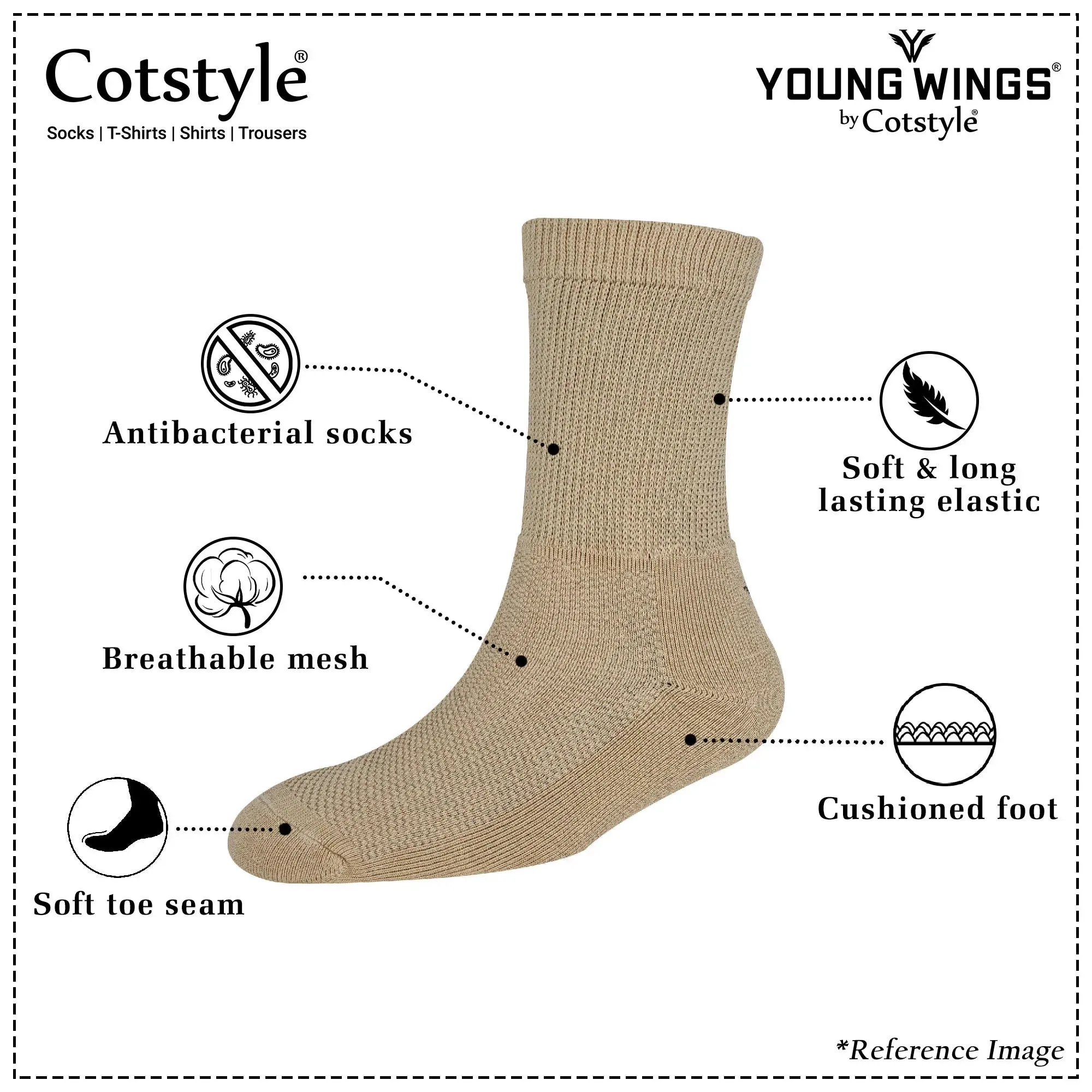 Young Wings Unisex Diabetic Socks M1-343 - Pack of 3 pairs