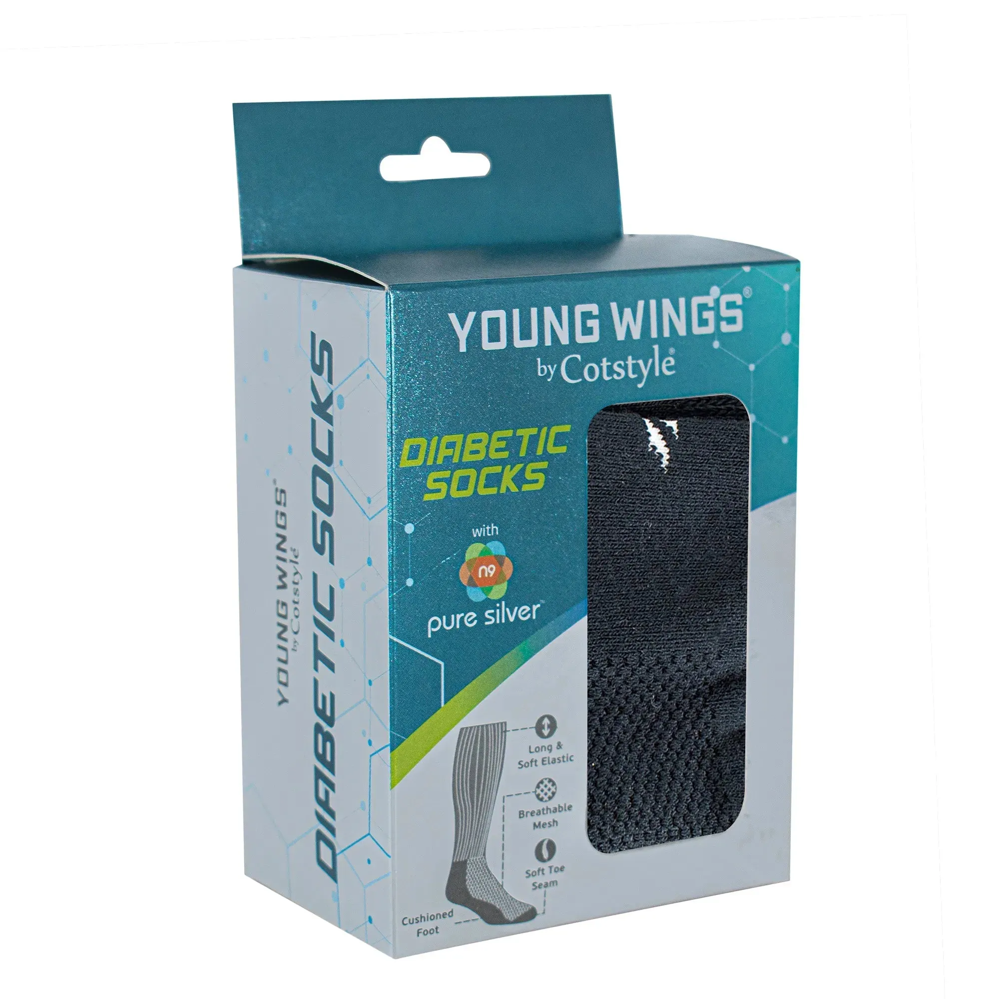 Young Wings Unisex Diabetic Socks M1-343 - Pack of 3 pairs