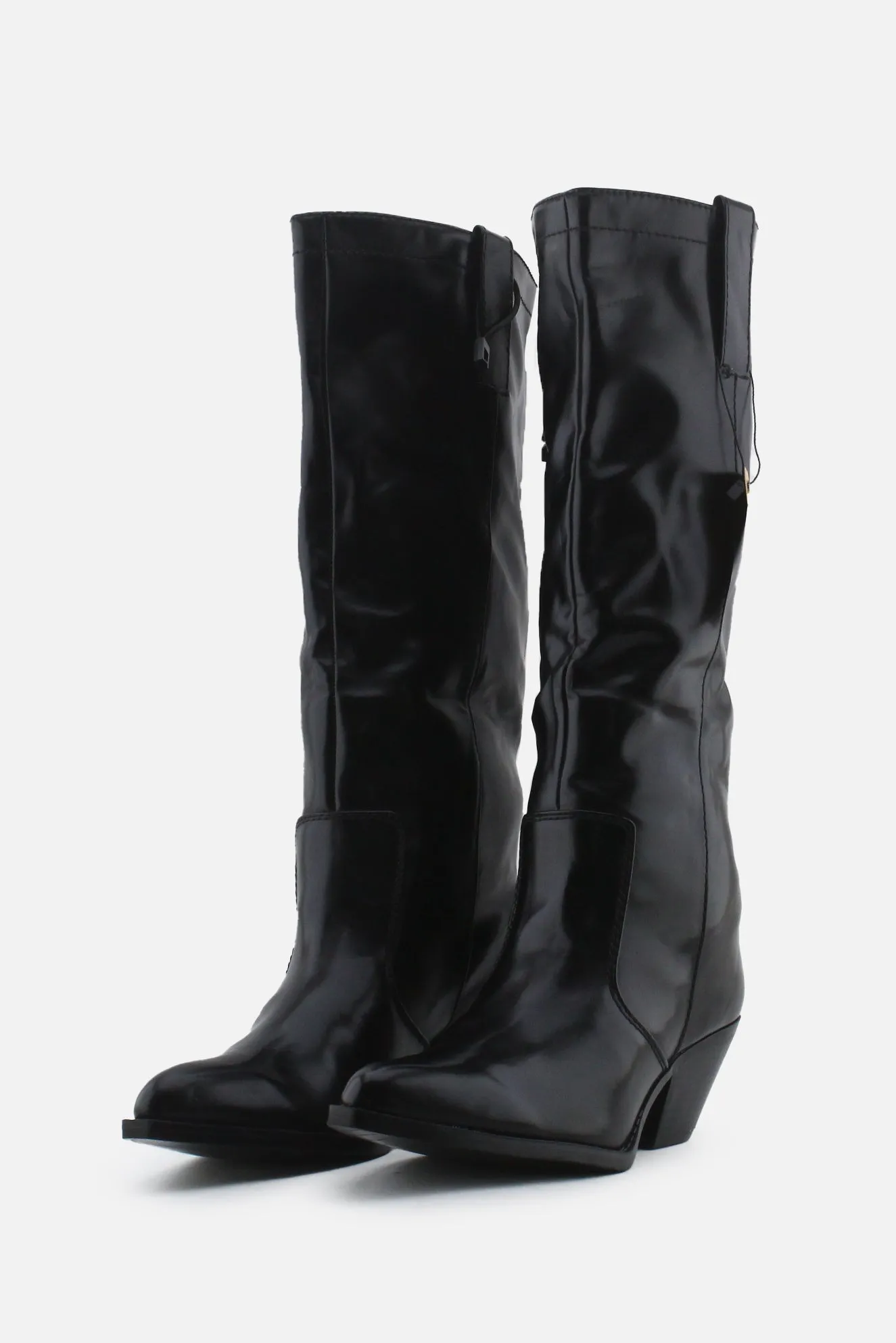 Zara Block Cowboy Long Boots | 100% Authetic Leather